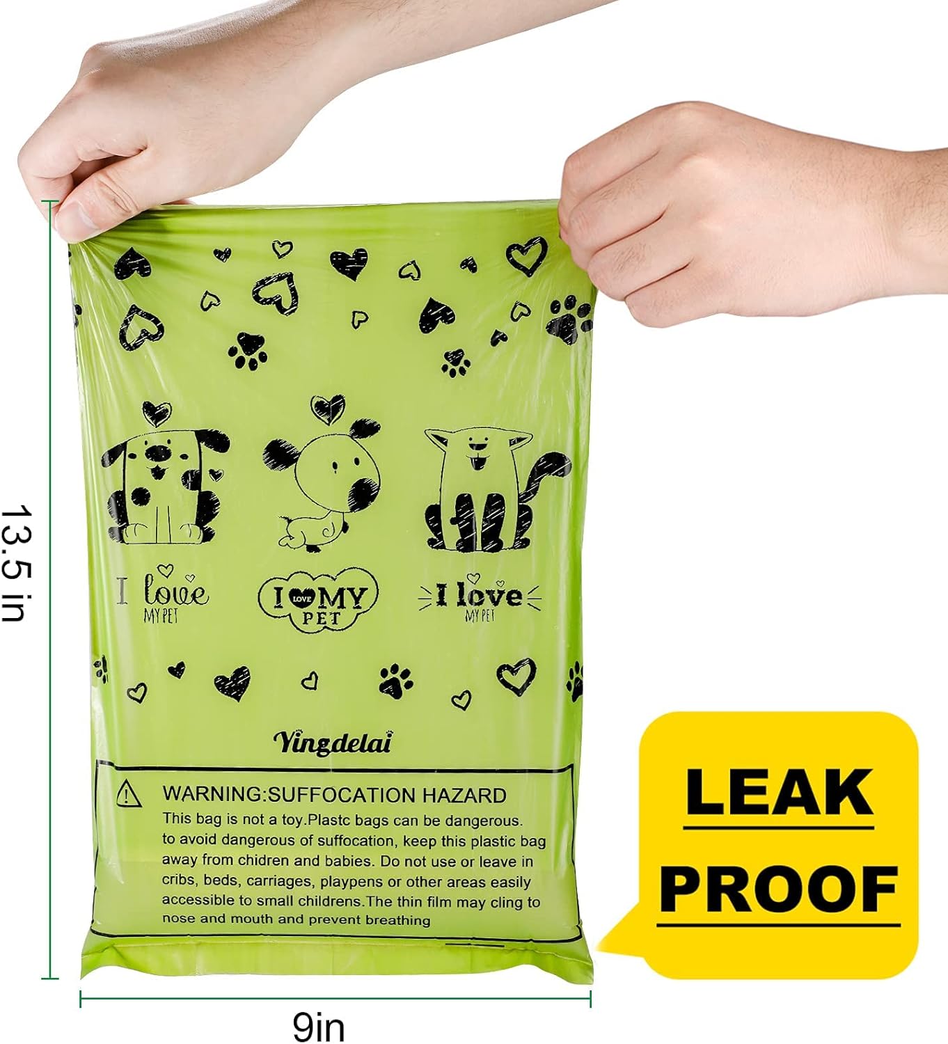 Dog Poo Bags - 540 Counts Biodegradable Poop Waste Bag Refill Rolls for Dogs Include 1 Adjustable Dispenser | Scented